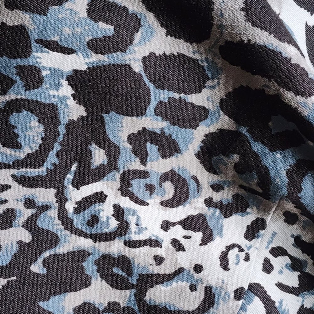 Denim Snow Leopard Open Front Jacket 4x - Picture 10 of 13